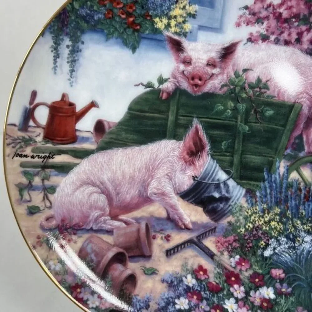 Danbury Mint, Pigs in‎ Bloom, Joan Wright, 